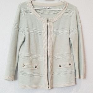 3/$20 CAbi Turquoise Cotton Cardigan
